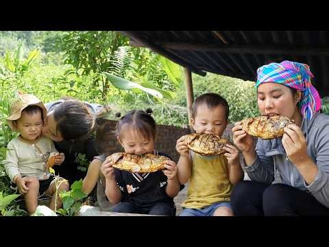Wild plums harvesting process – Cooking fish in tomato sauce, fried egg & pumpkin for Nhi & Khoi