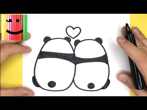 Astuce de Dessin facile | Viens apprendre à dessiner deux pandas amoureux | TutoDessin