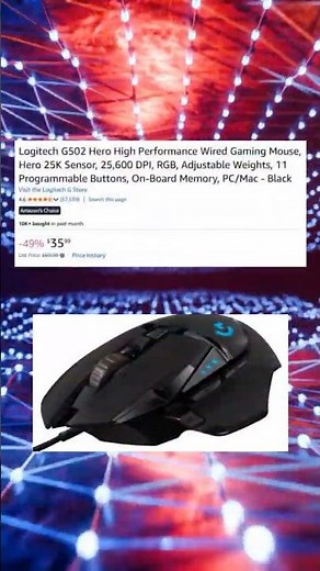 Logitech G502 Hero High Performance Wired Gaming Mouse, Hero 25K Sensor