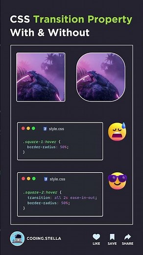 🤯🔥 CSS Transition Property Explained #cssanimation #css