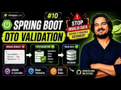 Spring Boot Mastery #10: DTO Validation Explained | Bean Validation | @NotNull, @Email Explained