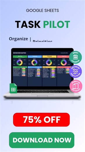 #taskmanagement #digital #planner #googleSheets #i https://www.maxspreadsheet.com/l/TaskPilot/75sale