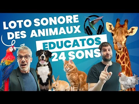 Loto sonore des animaux-24 sons à écouter et deviner ! 🎶🔊🐶🦉🐘