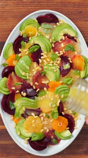 Fresh Citrus Salad with lemon vinaigrette is a bright, tangy side dish that is delicious! Recipe: https://natashaskitchen.com/citrus-salad/ | NatashasKitchen.com