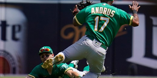 Pinder, Andrus seem OK after scary OF collision