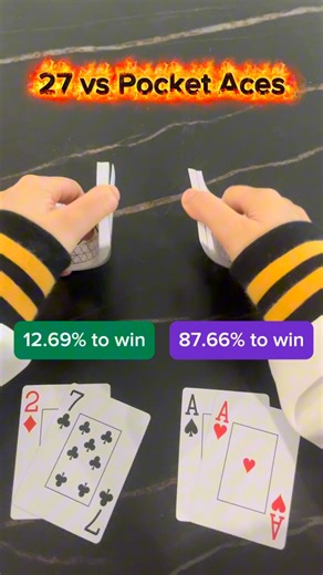 AAPokerofficial on Instagram: "Daily poker practice: 27 vs Pocket Aces #poker #aapoker #cardgames #texasholdem #gto"