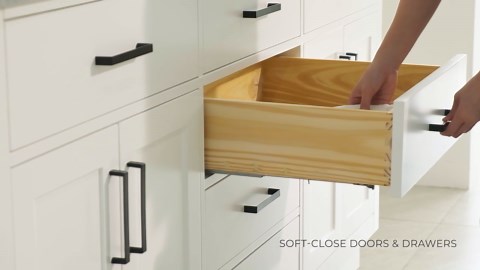 ARIEL Hepburn 72 in. Double Sink Freestanding Bathroom Vanity in White with Carrara White Quartz Top T072DCQRVOWHT