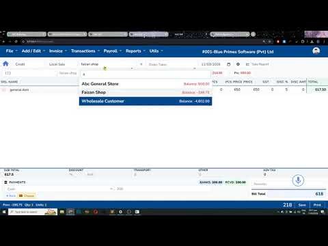 1045 Cash and Credit Sales Method in BluePrimes POS Complete Sales Payment Tutorial