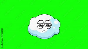 Angry emoticon of cloud character, loop animation emoji