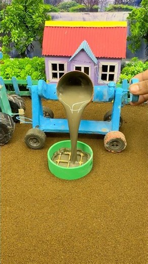 😱 Real Working Mini Tractor Making Cement Pillar | Amazing DIY Construction Machine 🚜#shorts