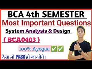 System Analysis & Design.Important questions in Bca.