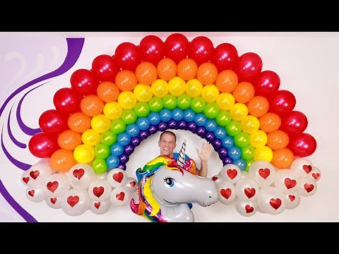 HOW TO MAKE A BALLOON ARCH 🌈 (balloons rainbow column) balloon decoration ideas - gustavo gg