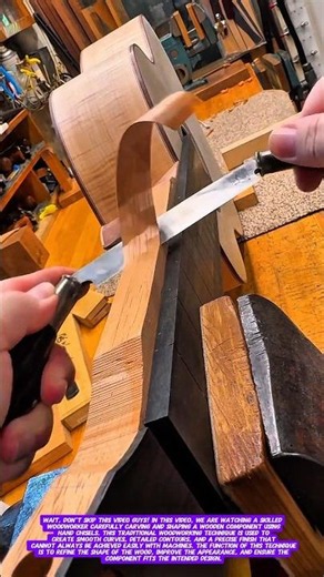 Amazing Traditional Wood Carving Technique – Creating a Smooth Wooden Curve with Hand Chisels.