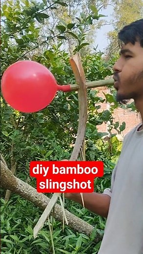 DIY Bamboo Slingshot with Balloon Creations Magic 🎈 | Ultimate Outdoor Fun & Creative Ideas #bamboo