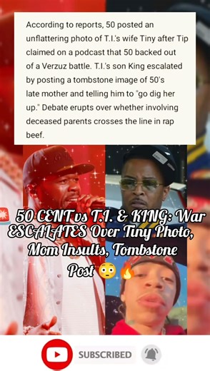 50 Cent, T.I., and King Harris Escalate War After Offensive Photo of Tiny Goes Viral #50cent #shorts