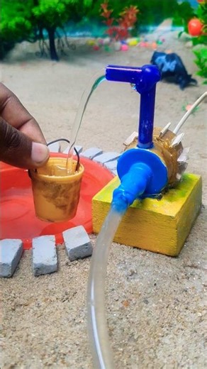 Filling water pond from dc pump | farming diorama #diorama #dcmotor #chicken