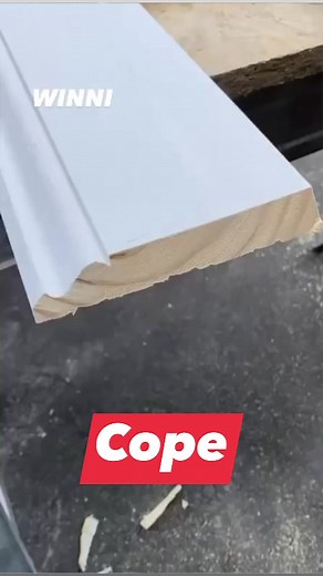 How to cope your baseboard trim. #construction #homerenovation #contractor #realestate #entrepreneur #hardwork #tipsandtricks #woodworking #tools | WINNI