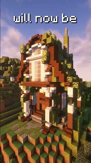 Overgrown Minecraft House - Home Series Day 52 #minecraft #minecraftbuilding #mcyt #fyp