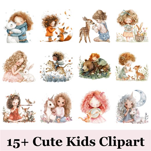 Cute Kids Clipart PNG Bundle | Sweet Kid Clipart for Sublimation Designs & T-shirt Designs | Digital Art Instant Download Commercial Use - Etsy
