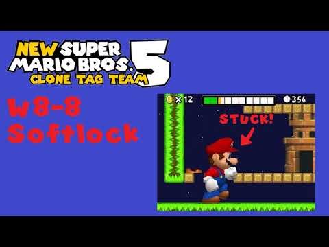 NSMB5: Clone Tag Team - W8-8 softlockk