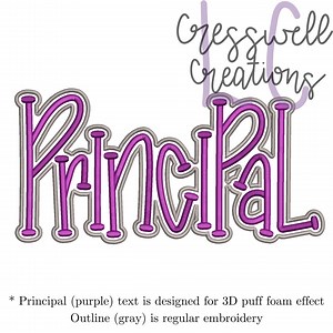 Principal 3D Puff Machine Embroidery Design - Etsy