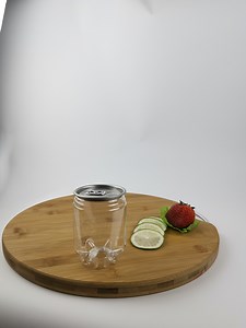 [Hot Item] 330ml Plastic Beverage Cans Cylindrical Pet Containers Easy Pull Cover