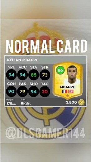Kylian Mbappè card in DLS 25 ⚡🇫🇷#dls25 #dls #gamer #dreamleaguesoccer #kylianmbappe #card #shorts