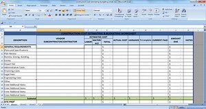 Construction Cost Estimate Template Excel | Cost Estimating Budgeting Sheet