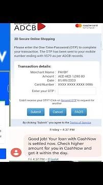 How to pay CashNow in full using Adcb online banking by choyskie tv