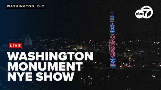 🎆 LIVE | Washington Monument NYE 2026 projection show | Freedom250 Anniversary | AV Vegas Productions