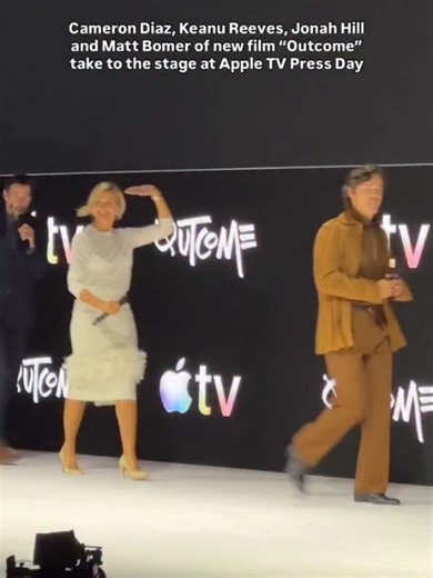 Matt Bomer Addicts on Instagram: "Apple TV Press Day 📸🥰🎬 Matt Bomer with Keanu Reeves, Jonah Hill, and Cameron Diaz for Outcome movie promo at the Apple TV Press Day held at Barker Hangar on February 03, 2026 in Los Angeles, California. 🎬📸 : Deadline via Getty Images Follow @mattbomer_addicts for more Matt Bomer updates and contents 💙 #mattbomer #keanureeves #camerondiaz #jonahhill #outcomemovie"