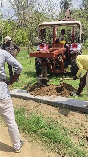 lamp post installation using advanced tractor