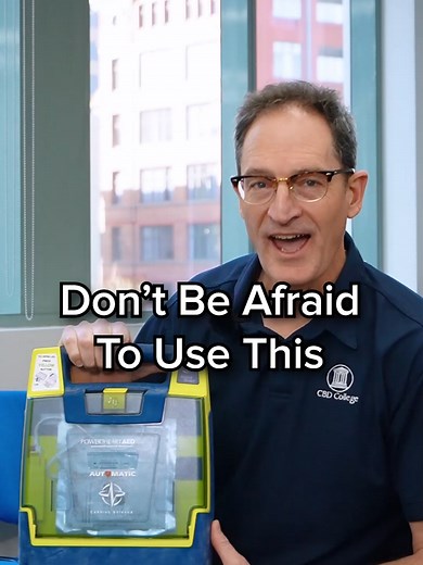 Defibrillators can seem intimidating, but they are actually easy to use! 🫀 Learn more in a first aid course with CBD College. #firstaid #defibrillator #learnfirstaid #education #savelives #learnwithtiktok