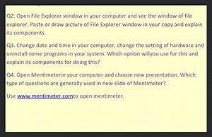 Q2. Open File Explorer window in your computer and see the wind... | Filo