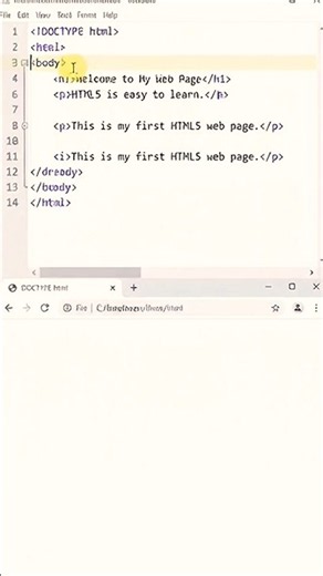 HTML5 First Coding for Beginners | HTML Basic Program | Learn HTML5 Step by Step