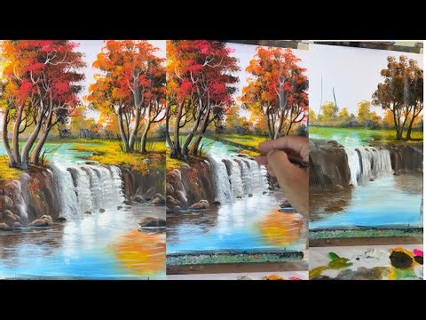 #012 - Easy Countryside Painting with Fan Brush – Peaceful Landscape Tutorial | Pure Nature Art