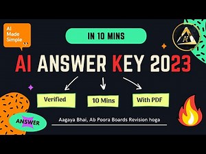 Class 10: AI Answer Key 2023 IN 🔥10 MINS | Artificial Intelligence Board Exam AI 417