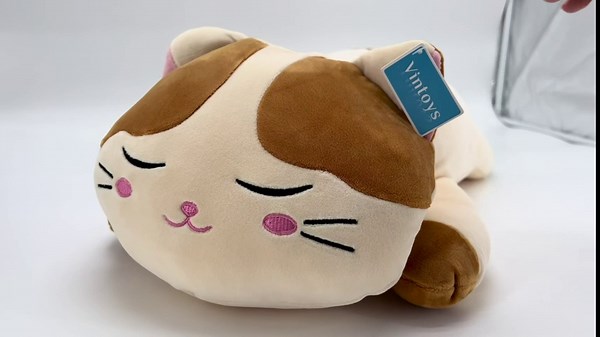 Very Soft Cat Big Hugging Pillow Plush Kitten Kitty Stuffed Animals Brown 23.5"