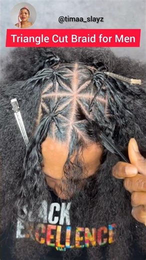 Cute triangle Barrel Twist Braid for men - braids tutorial