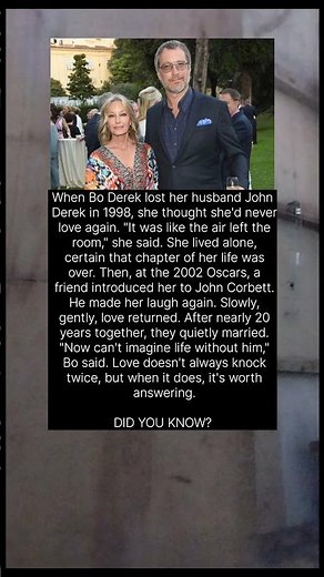 After 20 years together, Bo Derek and John Corbett finally married. Love found a way!#ytshorts