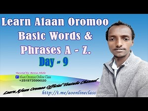 Learn Afaan Oromo basic words in alphabets q to r
