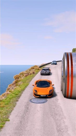 Police vs Ferrari: Epic Cliff Escape in Italy! 🇮🇹🏎️ #beamng #shorts