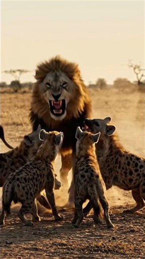 Lion vs Hyena Clan – King vs The Pack 🦁🐕