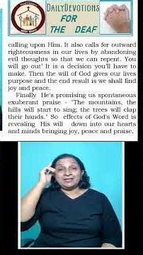 DAILY DEVOTION FOR THE DEAF (ASL) Bible EDUCATION in AMERICAN Sign Language (ASL)