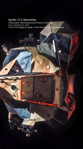 A glowing moonship ascended above the lunar surface. #Apollo17 #MoonMission