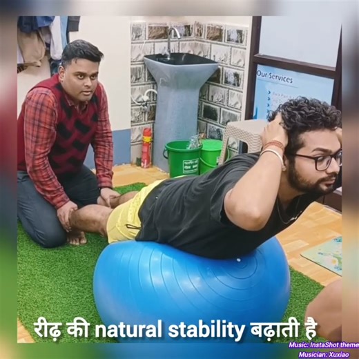 Spinal Extensor Strengthening on Gym Ball 💪 | Back Stability & Posture Exercise