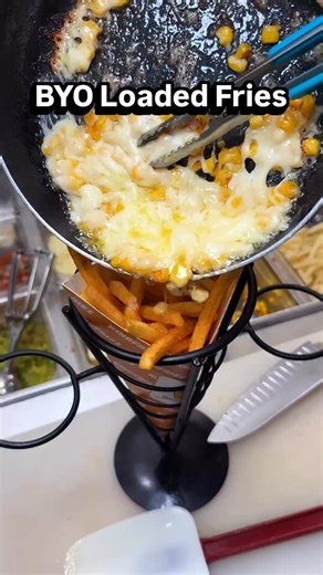 foodbeast on Instagram: "If you love Loaded Fries, then @kingfriez_la is pretty much paradise 🍟 Here you can build your dream fry cone with endless different combination! 🤯 Toppings include melted corn cheese, bacon, dumplings, bulgogi, calamari and over a dozen different sauces! 😮‍💨 What’s your dream fry cone??"