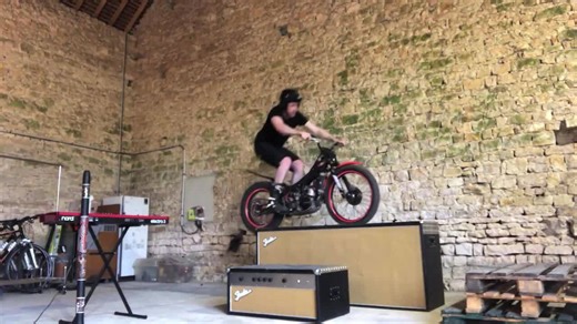 Man Performs Stunts on Unicycle While Playing Different Musical Instruments