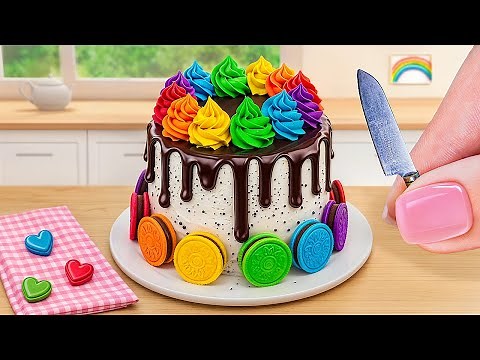 Chocolate Cake Recipe Using COLA FANTA SPRITE | Satisfying Rainbow Cake Decorating