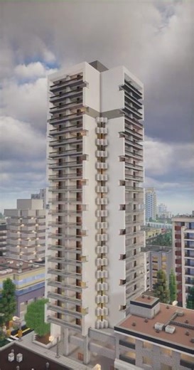 Modern skyscraper build in Minecraft! #minecraftcity #minecraftshorts #minecraftrealistic